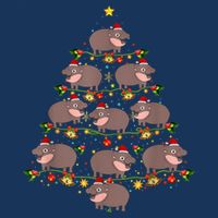 Moo Deng Christmas Tree Funny Christmas Cute Moo Deng Infant Baby Jersey Bodysuit