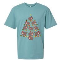 Moo Deng Christmas Tree Funny Christmas Cute Moo Deng Sueded Cloud Jersey T-Shirt