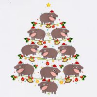 Moo Deng Christmas Tree Funny Christmas Cute Moo Deng Garment-Dyed Sweatshirt