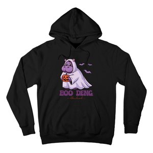 Moo Deng Cute Baby Pygmy Hippo Bouncy Pig In Thai Halloween Hoodie