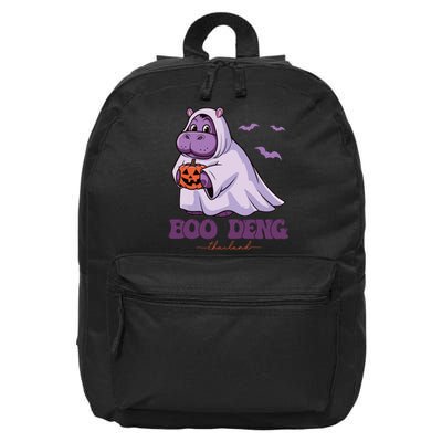 Moo Deng Cute Baby Pygmy Hippo Bouncy Pig In Thai Halloween 16 in Basic Backpack