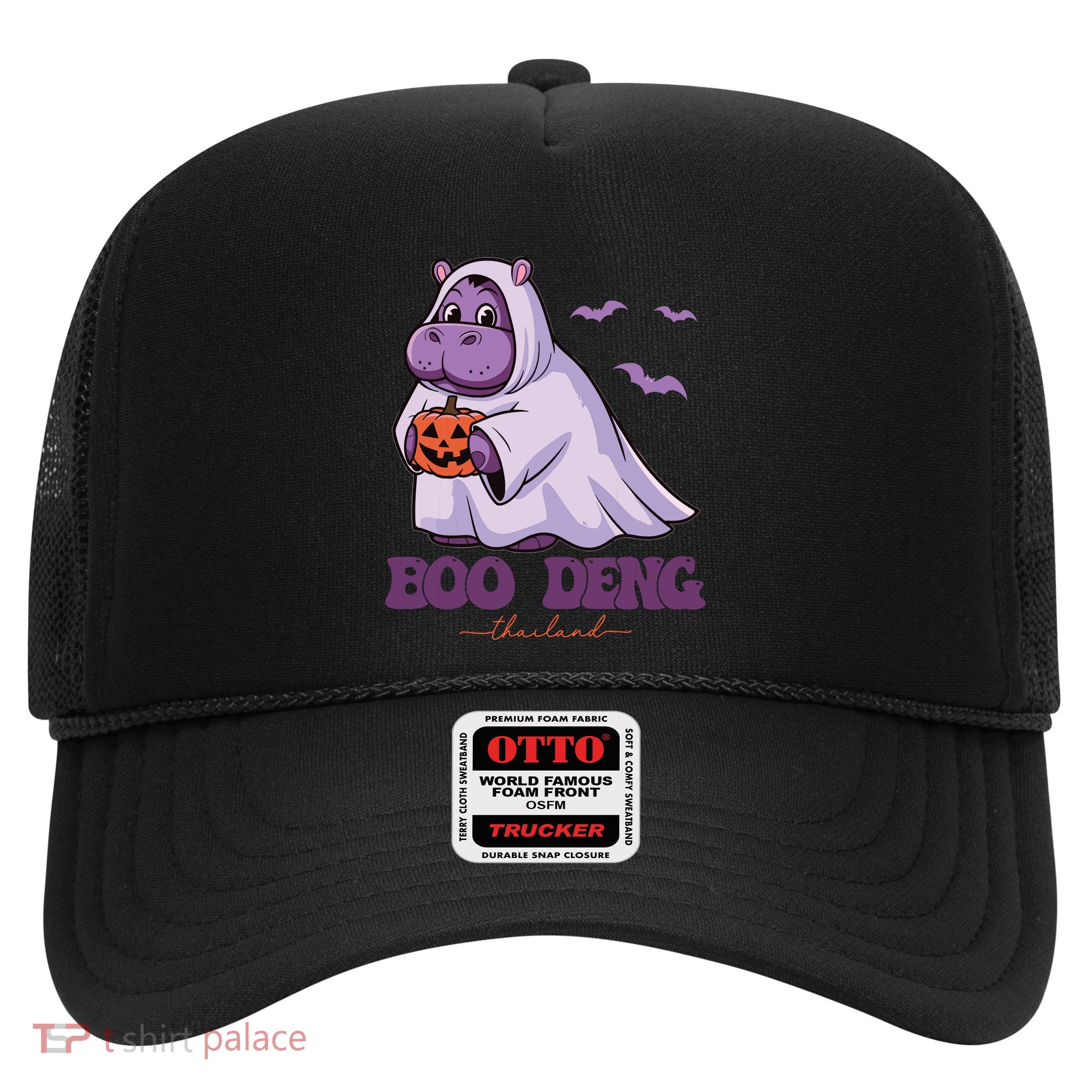 Moo Deng Cute Baby Pygmy Hippo Bouncy Pig In Thai Halloween Trucker Hat