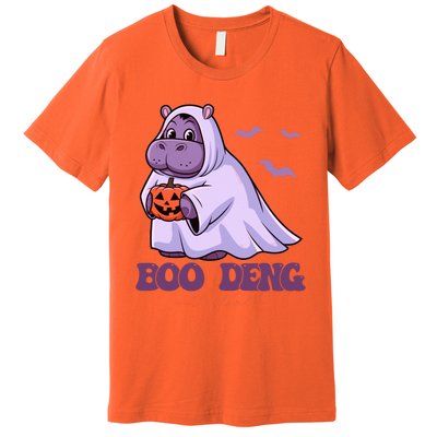 Moo Deng Cute Baby Pygmy Hippo Bouncy Pig In Thai Halloween Premium T-Shirt