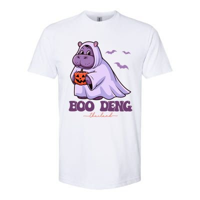 Moo Deng Cute Baby Pygmy Hippo Bouncy Pig In Thai Halloween Softstyle® CVC T-Shirt