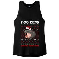 Moo Deng Christmas Moo Deng Christmas Pajama Matching Family Ladies PosiCharge Tri-Blend Wicking Tank