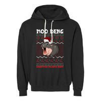 Moo Deng Christmas Moo Deng Christmas Pajama Matching Family Garment-Dyed Fleece Hoodie