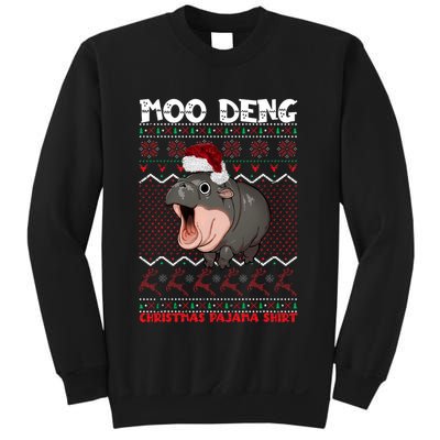 Moo Deng Christmas Moo Deng Christmas Pajama Matching Family Sweatshirt