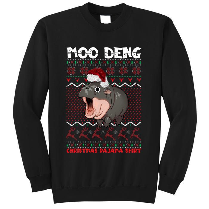 Moo Deng Christmas Moo Deng Christmas Pajama Matching Family Sweatshirt