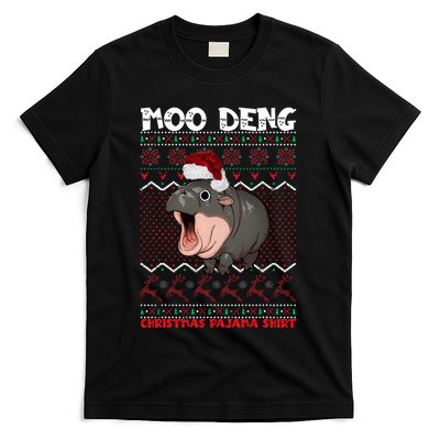 Moo Deng Christmas Moo Deng Christmas Pajama Matching Family T-Shirt