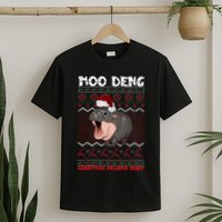 Moo Deng Christmas Moo Deng Christmas Pajama Matching Family T-Shirt