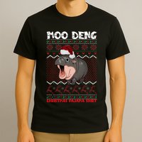 Moo Deng Christmas Moo Deng Christmas Pajama Matching Family T-Shirt