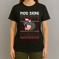Moo Deng Christmas Moo Deng Christmas Pajama Matching Family T-Shirt