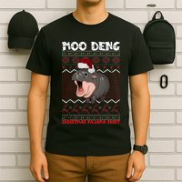 Moo Deng Christmas Moo Deng Christmas Pajama Matching Family T-Shirt