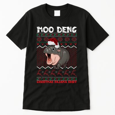 Moo Deng Christmas Moo Deng Christmas Pajama Matching Family Tall T-Shirt