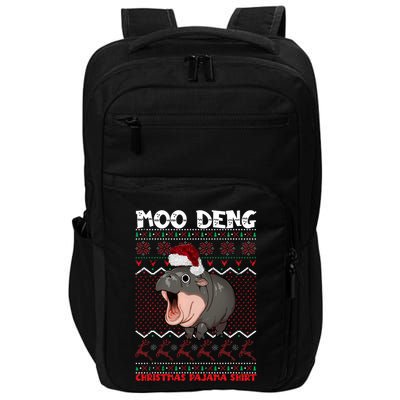 Moo Deng Christmas Moo Deng Christmas Pajama Matching Family Impact Tech Backpack