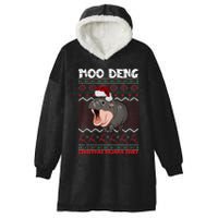 Moo Deng Christmas Moo Deng Christmas Pajama Matching Family Hooded Wearable Blanket