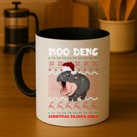 Moo Deng Christmas Moo Deng Christmas Pajama Matching Family Mug