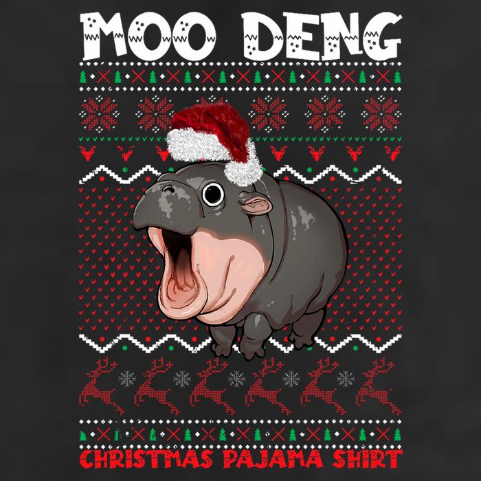Moo Deng Christmas Moo Deng Christmas Pajama Matching Family Beanie