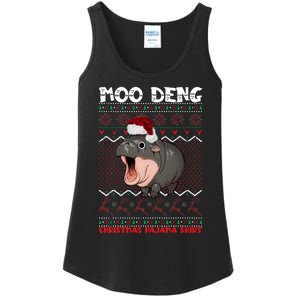 Moo Deng Christmas Moo Deng Christmas Pajama Matching Family Ladies Essential Tank