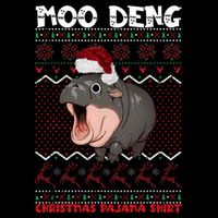 Moo Deng Christmas Moo Deng Christmas Pajama Matching Family 16 in Basic Backpack