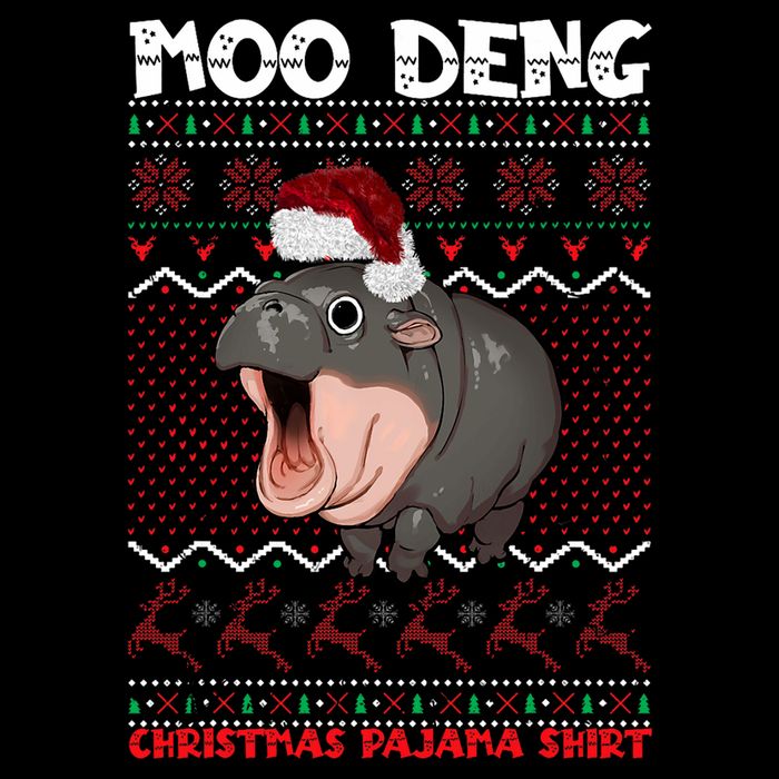 Moo Deng Christmas Moo Deng Christmas Pajama Matching Family 16 in Basic Backpack