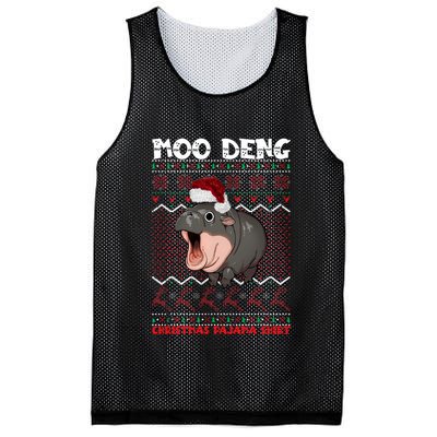 Moo Deng Christmas Moo Deng Christmas Pajama Matching Family Mesh Reversible Basketball Jersey Tank