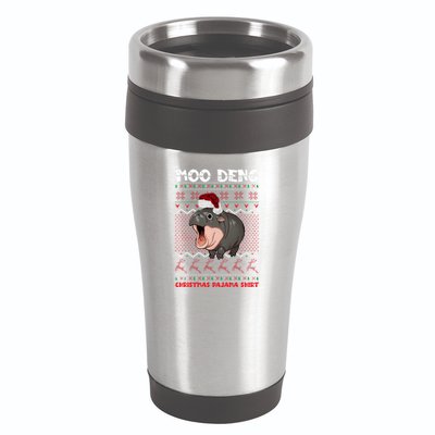 Moo Deng Christmas Moo Deng Christmas Pajama Matching Family 16oz Travel Tumbler
