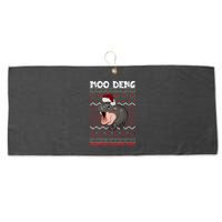 Moo Deng Christmas Moo Deng Christmas Pajama Matching Family Large Microfiber Waffle Golf Towel