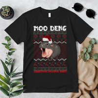 Moo Deng Christmas Moo Deng Christmas Pajama Matching Family Premium T-Shirt