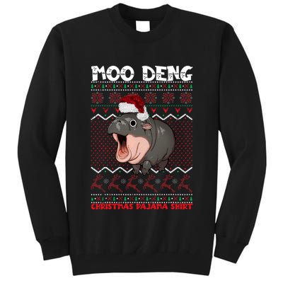 Moo Deng Christmas Moo Deng Christmas Pajama Matching Family Tall Sweatshirt