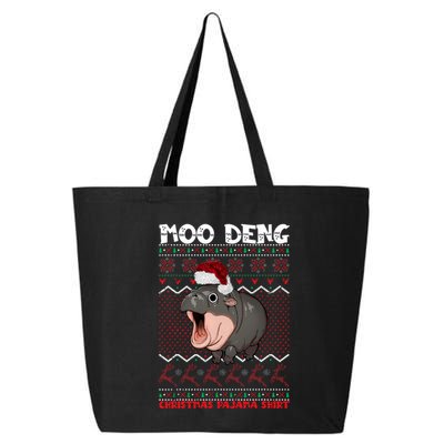 Moo Deng Christmas Moo Deng Christmas Pajama Matching Family 25L Jumbo Tote