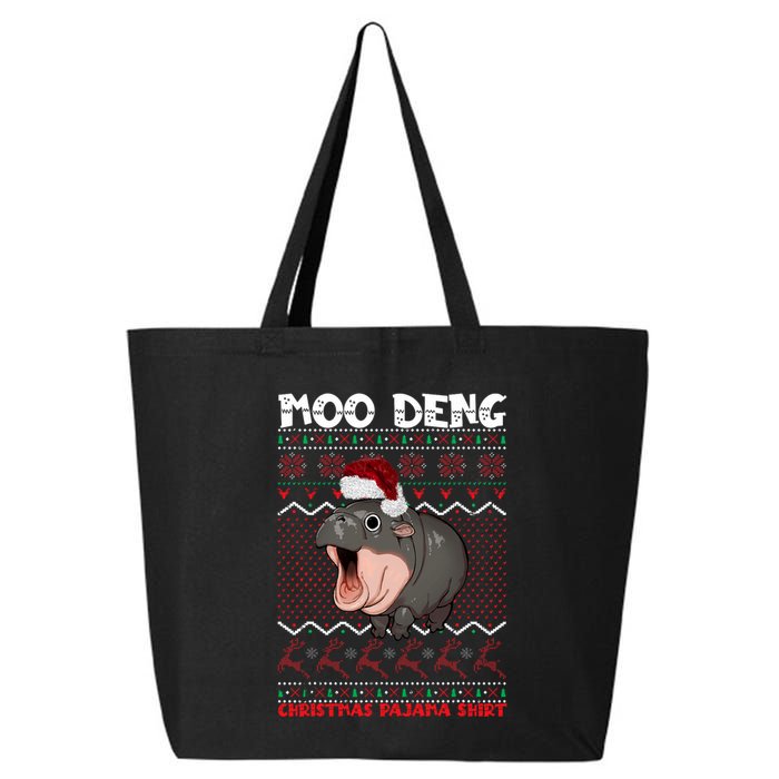 Moo Deng Christmas Moo Deng Christmas Pajama Matching Family 25L Jumbo Tote