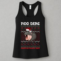 Moo Deng Christmas Moo Deng Christmas Pajama Matching Family Womens Tank Top