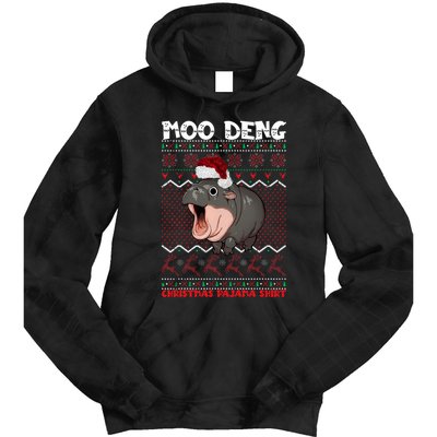 Moo Deng Christmas Moo Deng Christmas Pajama Matching Family Tie Dye Hoodie