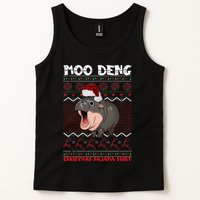 Moo Deng Christmas Moo Deng Christmas Pajama Matching Family Tank Top