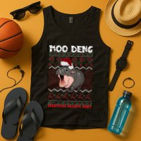 Moo Deng Christmas Moo Deng Christmas Pajama Matching Family Tank Top