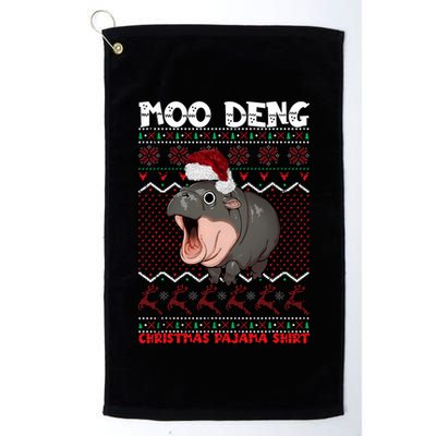 Moo Deng Christmas Moo Deng Christmas Pajama Matching Family Golf Towel