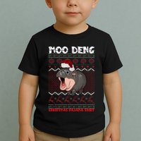 Moo Deng Christmas Moo Deng Christmas Pajama Matching Family Toddler T-Shirt