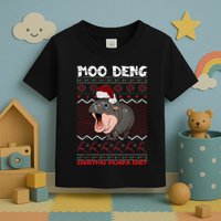 Moo Deng Christmas Moo Deng Christmas Pajama Matching Family Toddler T-Shirt