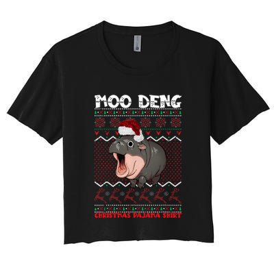 Moo Deng Christmas Moo Deng Christmas Pajama Matching Family Crop Top