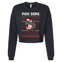 Moo Deng Christmas Moo Deng Christmas Pajama Matching Family Cropped Pullover Crew