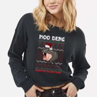 Moo Deng Christmas Moo Deng Christmas Pajama Matching Family Cropped Pullover Crew