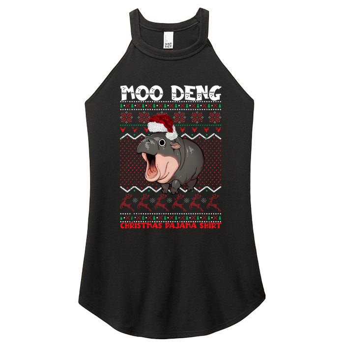 Moo Deng Christmas Moo Deng Christmas Pajama Matching Family Women's Perfect Tri Rocker Tank