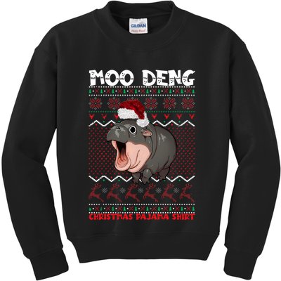 Moo Deng Christmas Moo Deng Christmas Pajama Matching Family Kids Sweatshirt