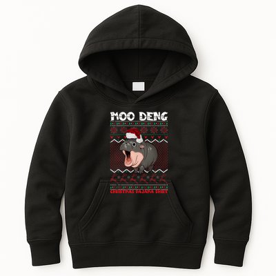 Moo Deng Christmas Moo Deng Christmas Pajama Matching Family Kids Hoodie