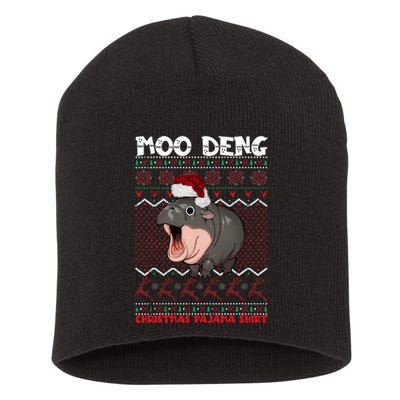 Moo Deng Christmas Moo Deng Christmas Pajama Matching Family Short Acrylic Beanie