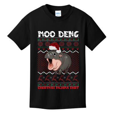 Moo Deng Christmas Moo Deng Christmas Pajama Matching Family Kids T-Shirt