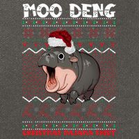Moo Deng Christmas Moo Deng Christmas Pajama Matching Family Cotton Canvas Backpack