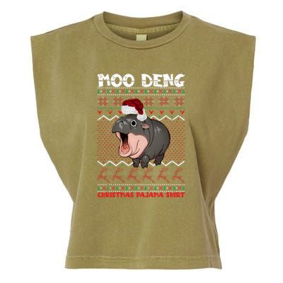 Moo Deng Christmas Moo Deng Christmas Pajama Matching Family Garment-Dyed Women's Muscle Tee