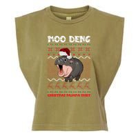 Moo Deng Christmas Moo Deng Christmas Pajama Matching Family Garment-Dyed Women's Muscle Tee